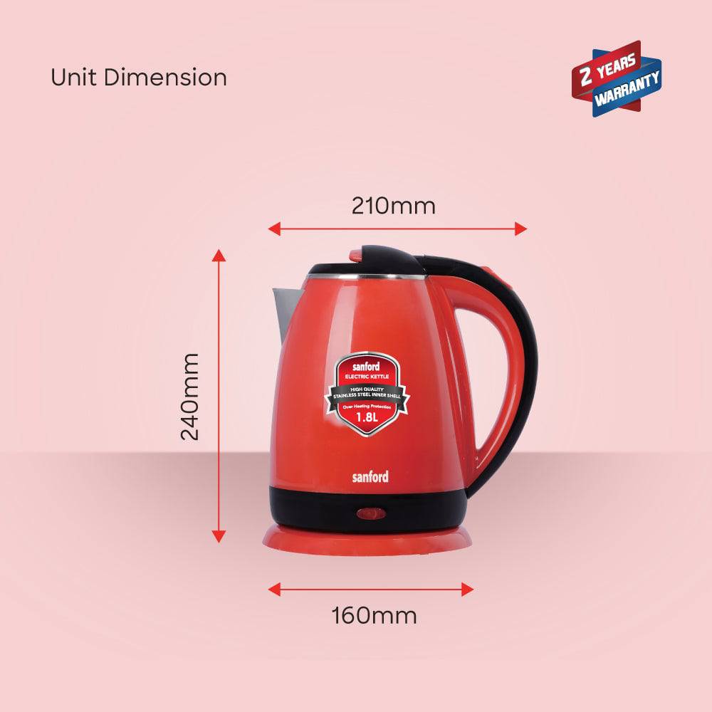 Sanford  1.8 L Double Layer Cordless Electric Kettle | SF3341EK - SANFORD MIDDLE EAST DWC L.L.C